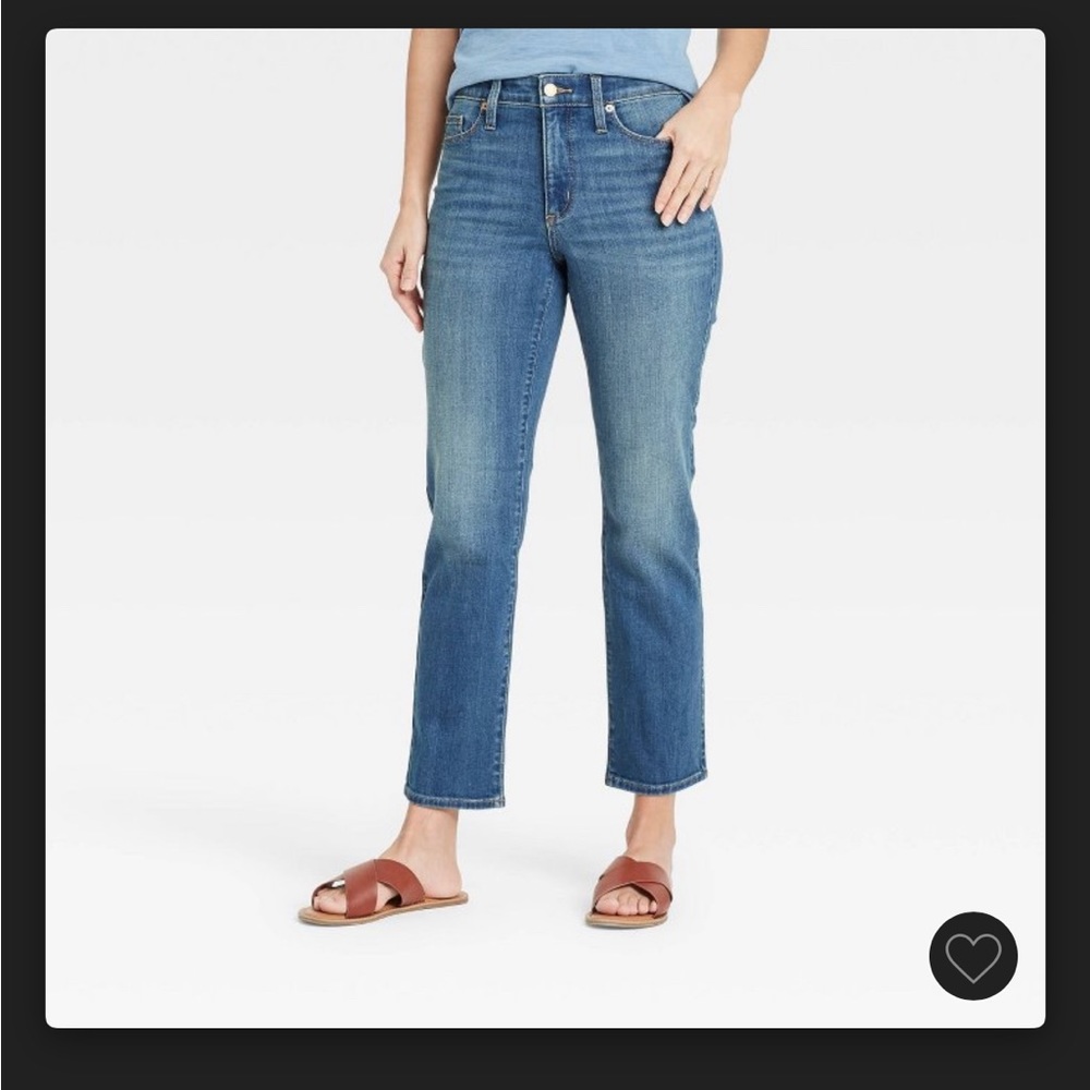High rise slim straight fit jeans